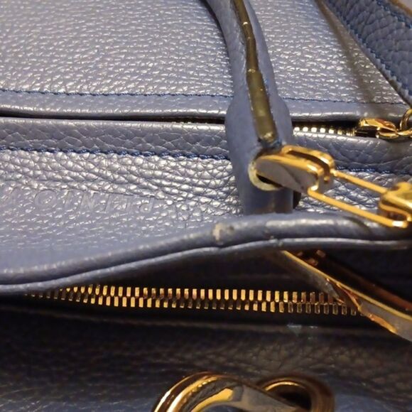 Plino Visona Blue Leather Bag - Picture 12 of 14